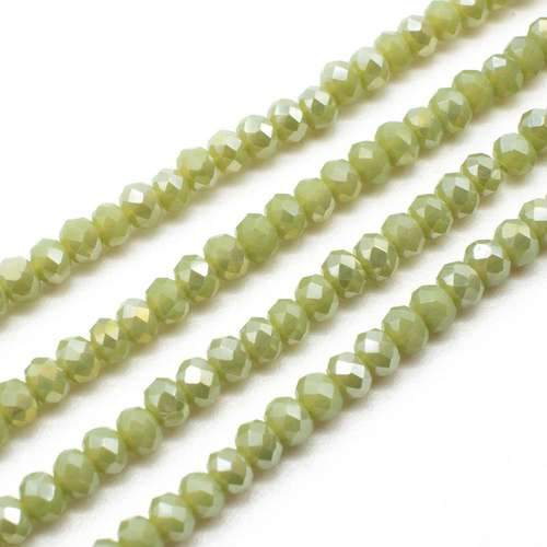 3mm crystal beads sage ab, pack of 150 — AB finish, faceted for jewelry making and beadwork