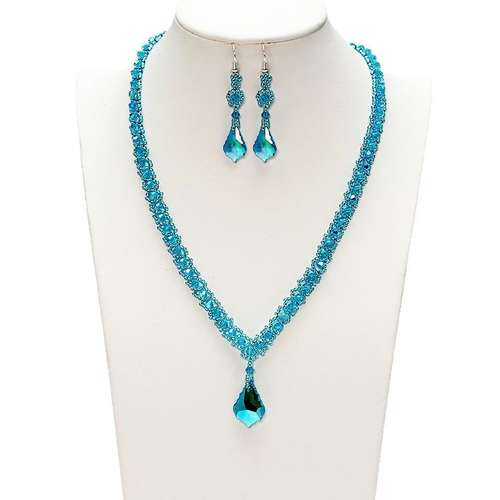 Sienna Necklace Bundle aqua blue necklace making kit — DIY set with beads and instructions for creating handmade jewelry