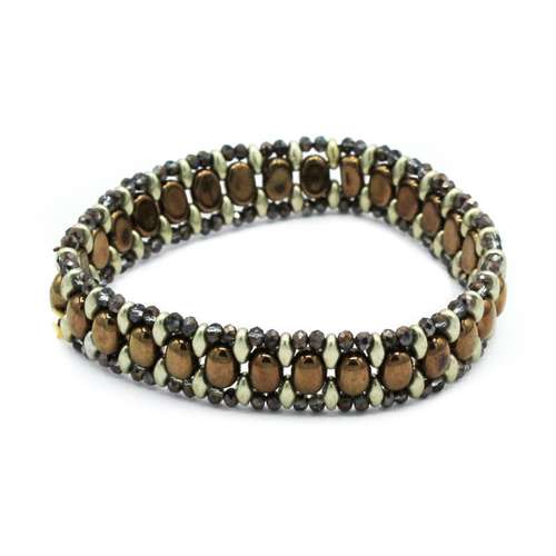 Elastic Samos Bracelet brass bracelet making kit — DIY set with beads and instructions for creating handmade jewelry