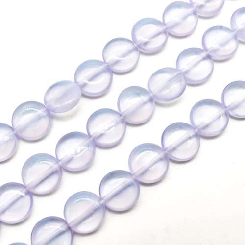 Opal Lilac Clear Flat Disc - 12mm