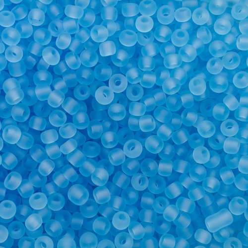 size 8 FGB glass seed beads frosted powder blue — 50g pack, ideal for bead weaving, embroidery, and jewelry making