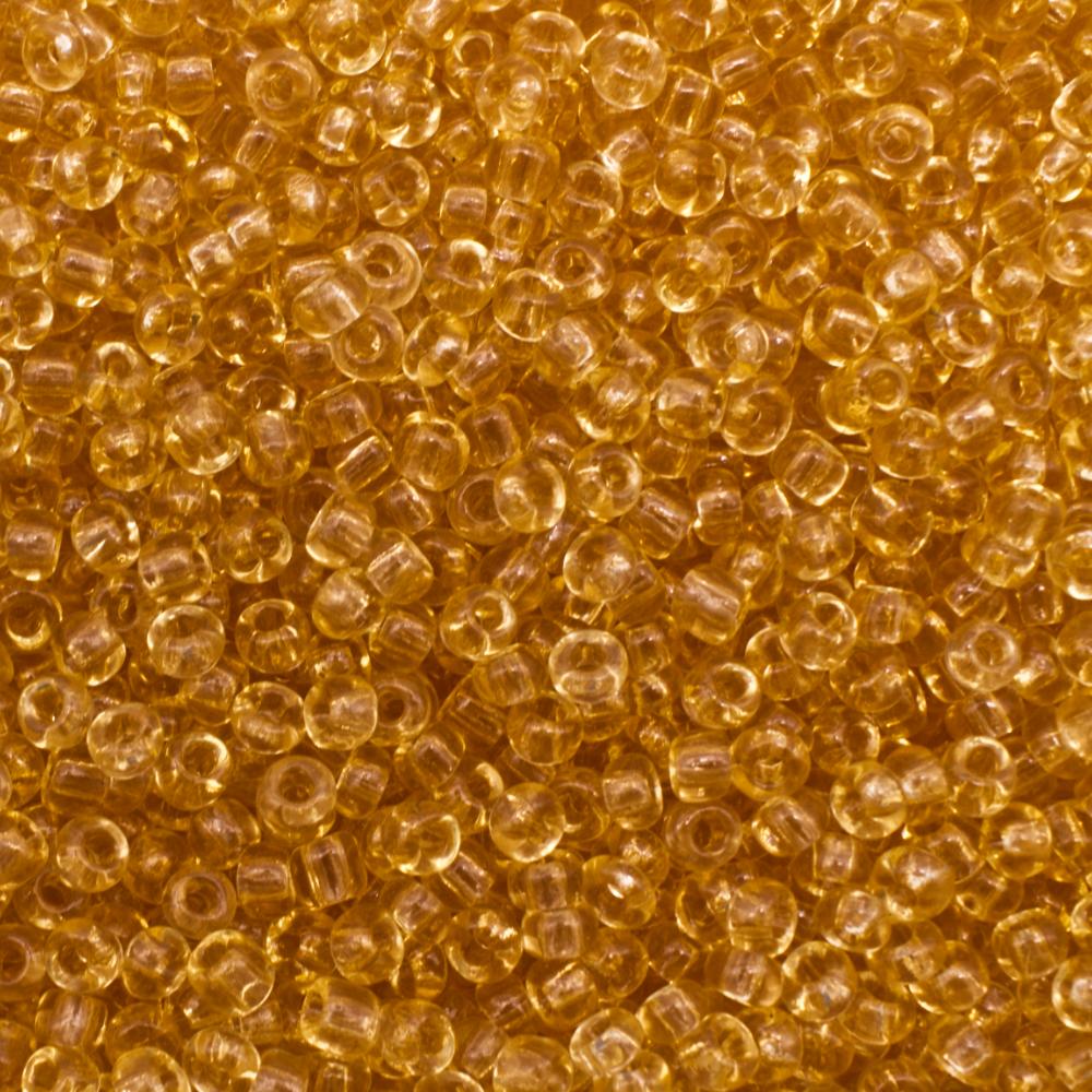 size 8 FGB glass seed beads transparent butter — 50g pack, ideal for bead weaving, embroidery, and jewelry making