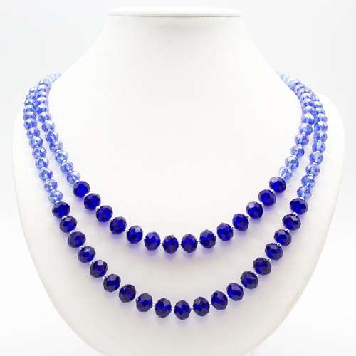 Crystal Rondelle Elenor Necklace Pack blues necklace making kit — DIY set with beads and instructions for creating handmade jewelry