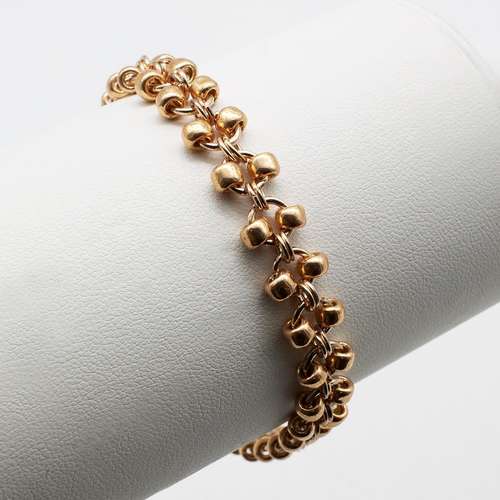 Chain Maille with Beads Kit rose gold jewelry making kit — DIY set with beads and instructions for creating handmade jewelry