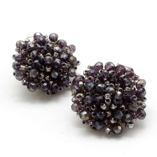 Cluster Earrings Bundle amethyst earring making kit — DIY set with beads and instructions for creating handmade jewelry