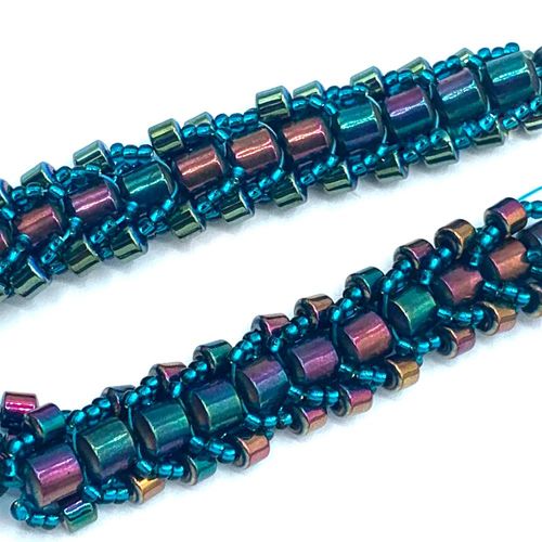 Hematite Flat Spiral Bracelet autumn makes 2 bracelet making kit — DIY set with beads and instructions for creating handmade jewelry