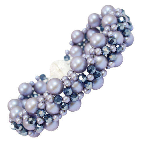Satin Victoria Bracelet Kit violet bracelet making kit — DIY set with beads and instructions for creating handmade jewelry