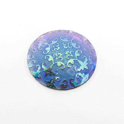 Acrylic Cabochon 30mm Disc - FleurDeLys Iris Red
