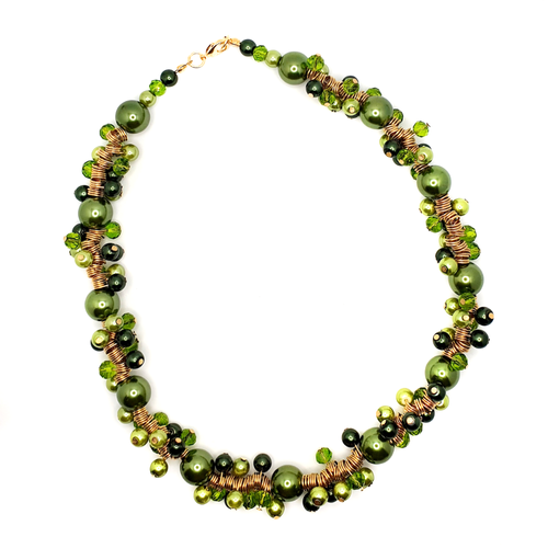 Headpin Bracelet, Necklace & Earrings forest bracelet making kit — DIY set with beads and instructions for creating handmade jewelry