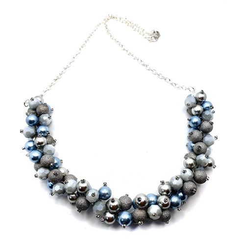 Popcorn Jewellery with Druzy Glass silver cloud jewelry making kit — DIY set with beads and instructions for creating handmade jewelry