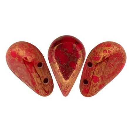 Amos Puca Beads 10g - Opq Coral Red Bronze