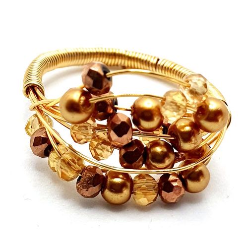 Starlight Ring dark gold jewelry making kit — DIY set with beads and instructions for creating handmade jewelry