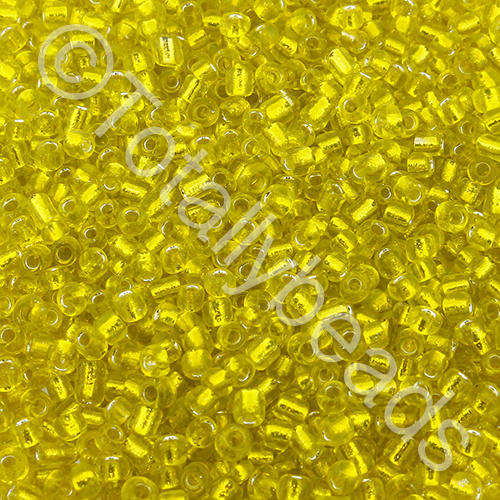 Seed Beads Silver Lined Yellow - Size 11 100g