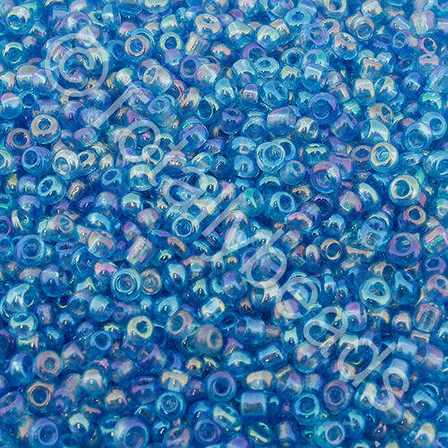 Seed Beads Transparent Rainbow Turquoise - Size 11 100g