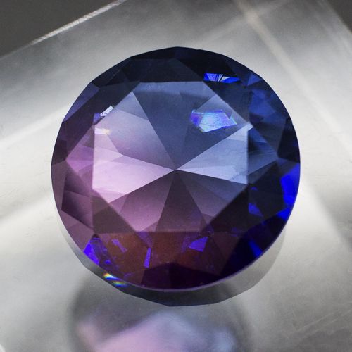 Crystal Round Cabochons 18mm - Pink Dark Blue