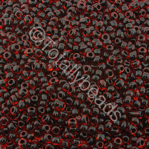 Seed Beads Colour Lined Black Red - Size 11 100g