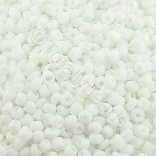 Seed Beads Opaque White - Size 8 100g