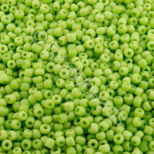 Seed Beads Opaque Light Green - Size 11 100g