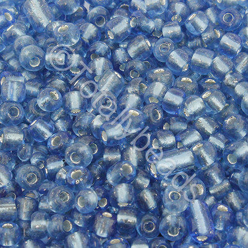Seed Beads Silver Lined Blue - Size 6 100g