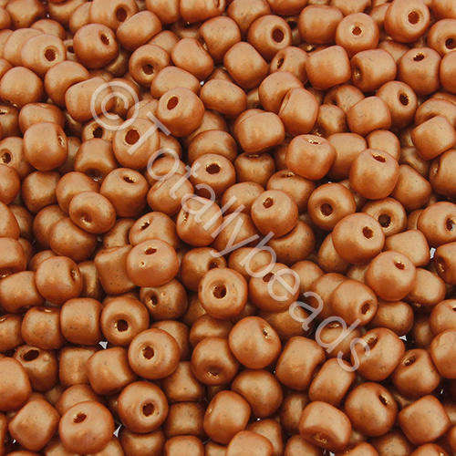 Seed Beads Metallic Copper Frost - Size 6 100g