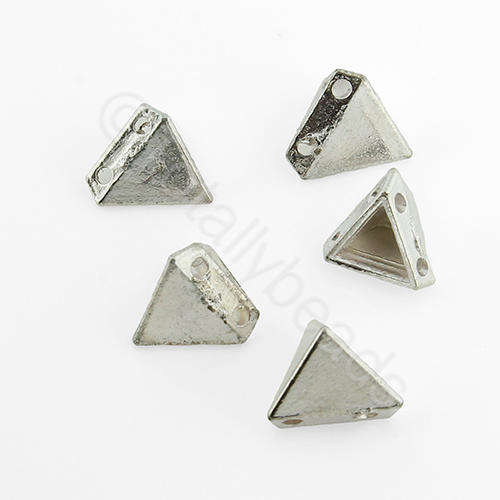 Antique Silver Metal Bead - Tetrahedron 9mm 15pcs