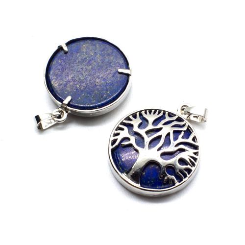 Tree of Life Pendant with Lapis Gemstone 27mm