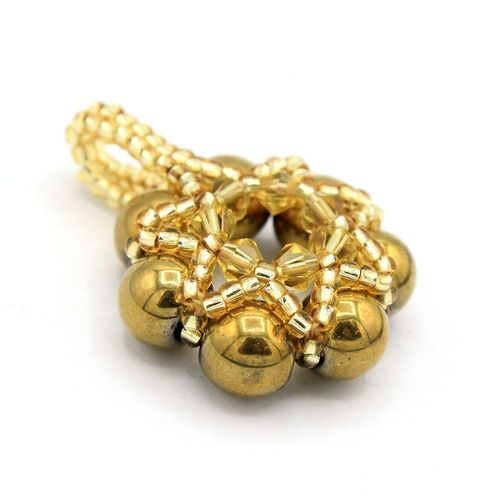 Astera Beaded Pendant gold topaz jewelry making kit — DIY set with beads and instructions for creating handmade jewelry
