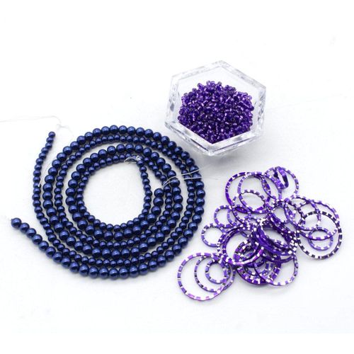 Olivia Necklace electric cobalt necklace making kit — DIY set with beads and instructions for creating handmade jewelry