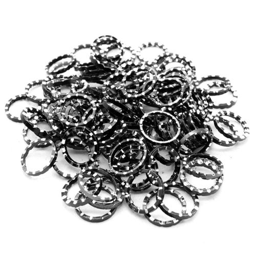 Aluminium Coloured Rings 12mm Black 10pcs for jewellery making