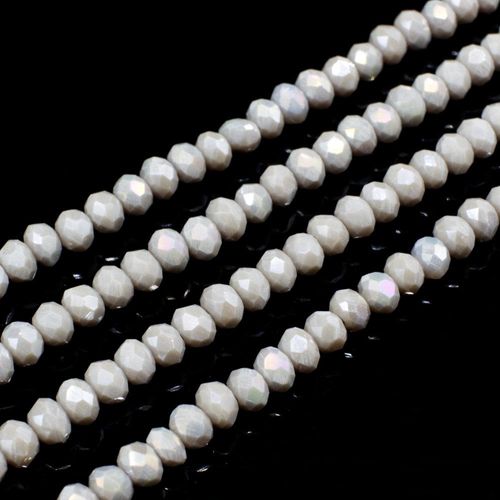 3.5mm crystal beads opaque grey ab, pack of 150 — AB finish, faceted for jewelry making and beadwork