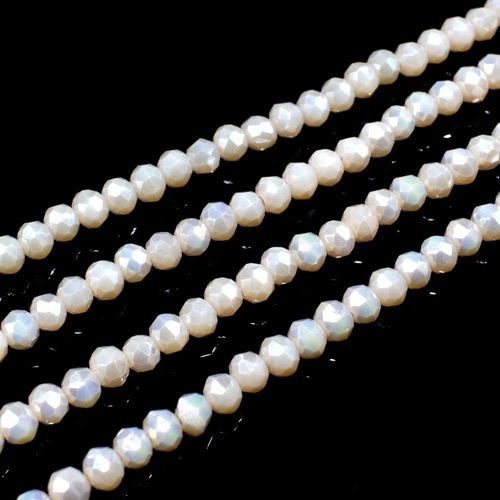 3.5mm crystal beads nude ab, pack of 150 — AB finish, faceted for jewelry making and beadwork