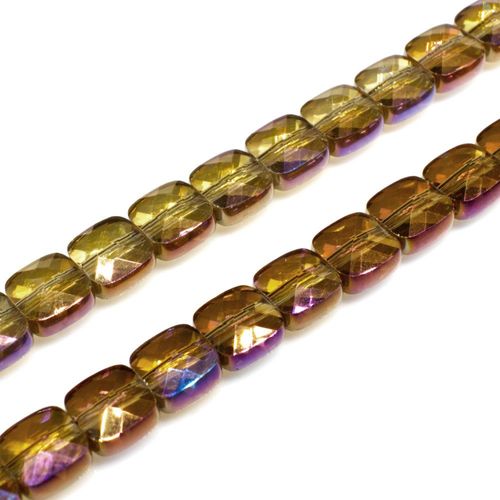 6mm crystal beads dark topaz, pack of 20 — faceted for jewelry making and beadwork