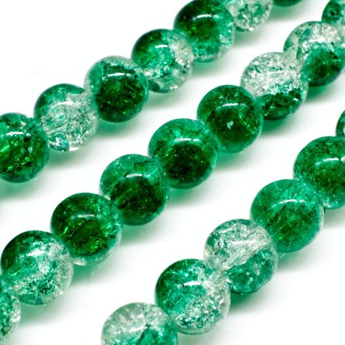 Crackle Beads Round 8mm Clear Green 50pcs for jewellery making