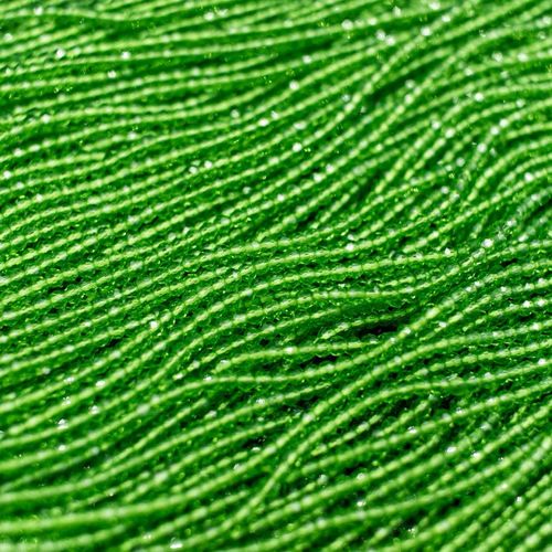 1.5mm crystal beads lime green — faceted for jewelry making and beadwork