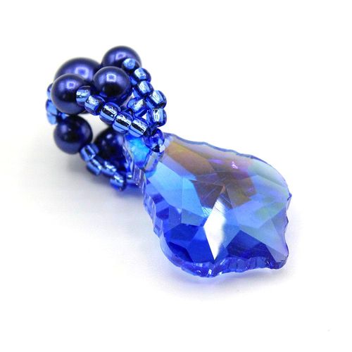 Elsie Baroque Pendant Bail Kit royal sapphire jewelry making kit — DIY set with beads and instructions for creating handmade jewelry