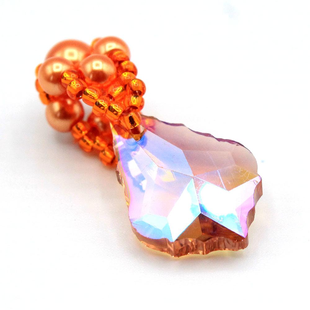 Elsie Baroque Pendant Bail Kit pink tangerine jewelry making kit — DIY set with beads and instructions for creating handmade jewelry