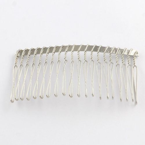 Hair Comb 75mm Rhodium Plate for jewellery making