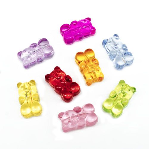 Gummy Bear Transparent Beads 16mm Mixed 20pcs for jewellery making