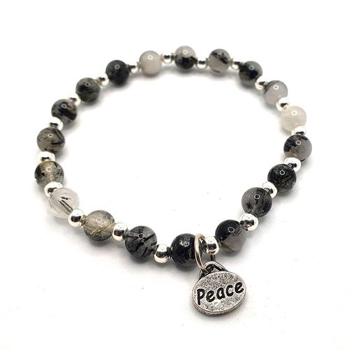 Faith Gemstone Bracelet rutilated quartz bracelet making kit — DIY set with beads and instructions for creating handmade jewelry