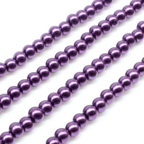 Glass Pearl Round Beads 3mm - Plum