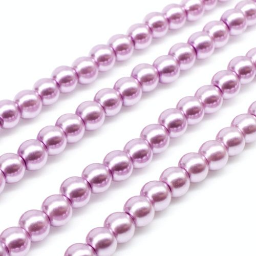 Glass Pearl Round Beads 4mm - Lilac