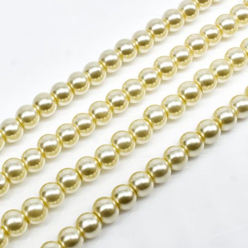 Glass Pearl Round Beads 4mm - Lemon Chiffon