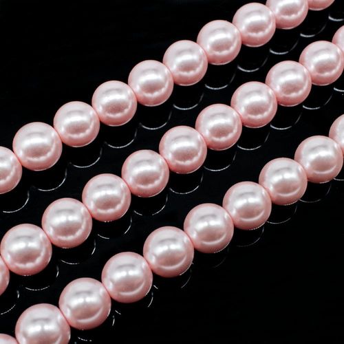 Glass Pearl Round Beads 8mm - Rose Pink