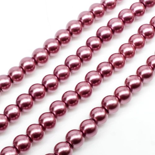 Glass Pearl Round Beads 4mm - Indian Pink
