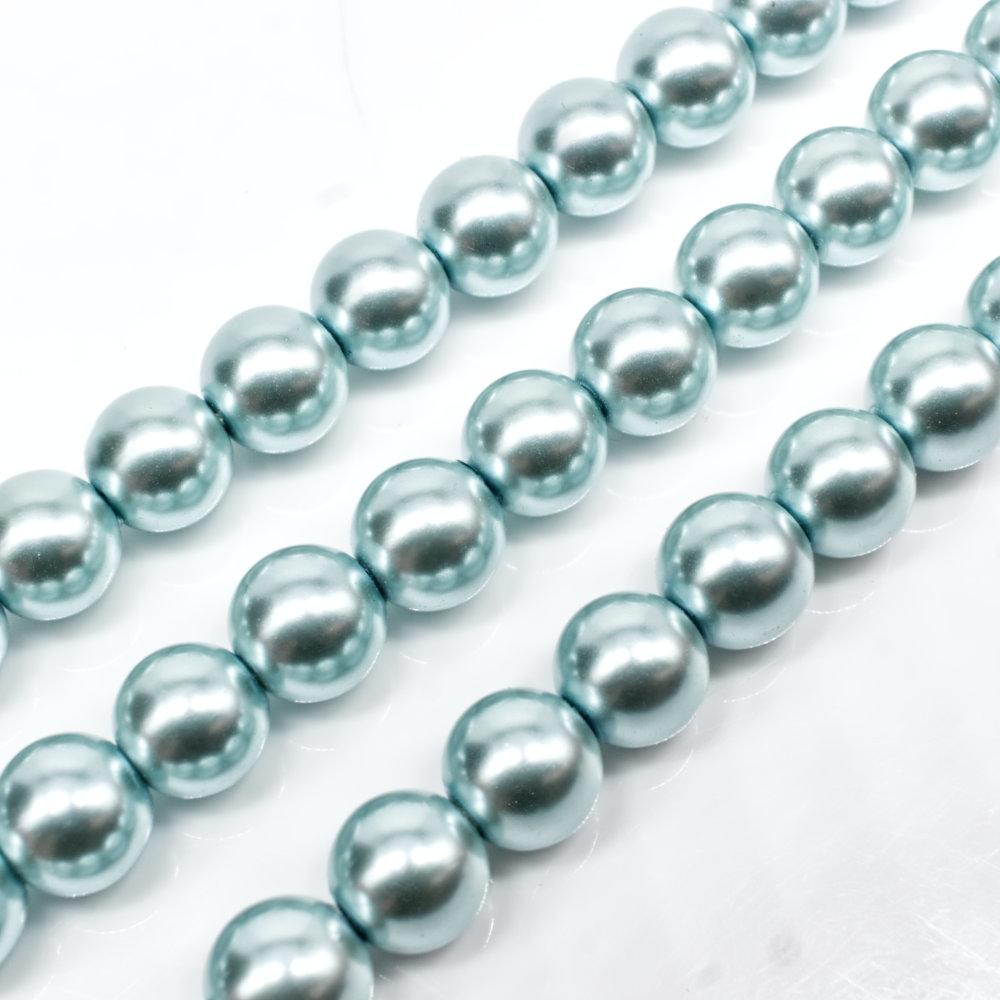 Glass Pearl Round Beads 8mm - Powder Blue