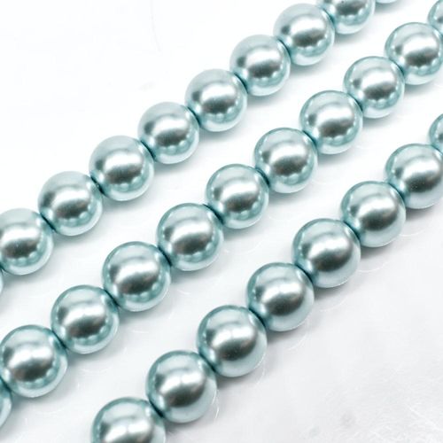 Glass Pearl Round Beads 8mm - Powder Blue
