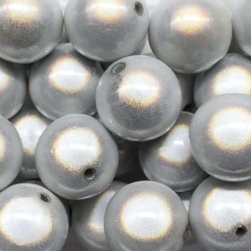18mm Miracle acrylic round beads 18mm round white 8pcs — pack of 8, reflective 3D-effect beads ideal for jewelry making, crafts, and deco…