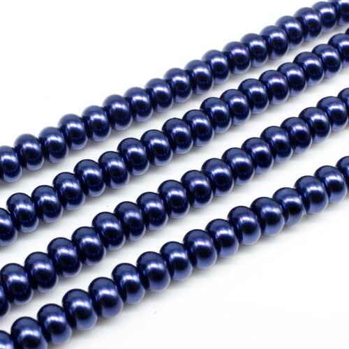 Glass Pearl Rondelle 3x5mm - Cobalt Blue