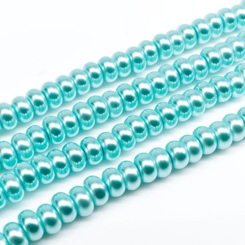 Glass Pearl Rondelle 3x5mm - Aqua