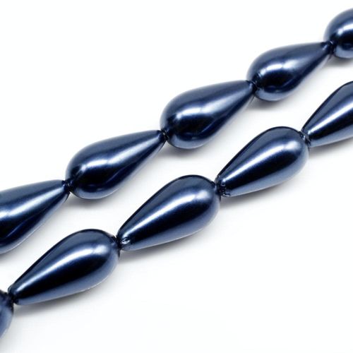 Glass Pearl Drop Beads 8x16mm Montana for jewellery making